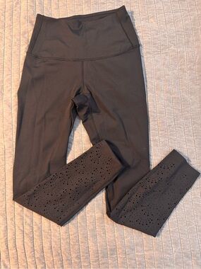 CALIA by Carrie Underwood Black Laser-Cut High-Waist Leggings